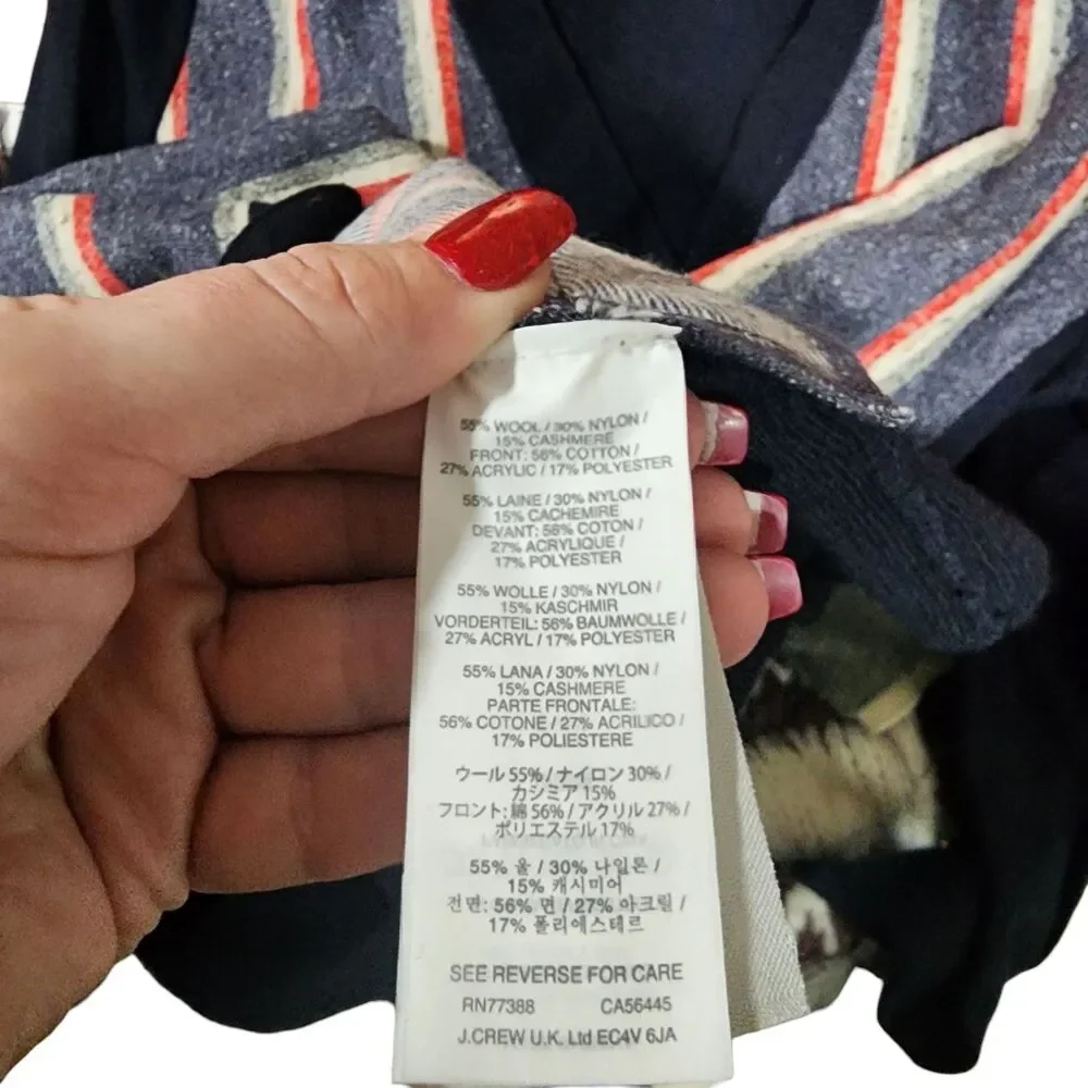 J Crew Woven Front Cardigan Womens Sz Small Wool Cashmere‎ Blend Retro Preppy